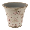 Clayre & Eef Pot de fleurs Ø 12x11 cm Rose Beige Céramique Rond Fleurs