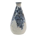 Clayre & Eef Vase Ø 11x21 cm Bleu Beige Céramique Fleurs