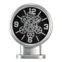 Clayre & Eef Table Clock 24x8x30 cm Silver colored MDF Iron Round
