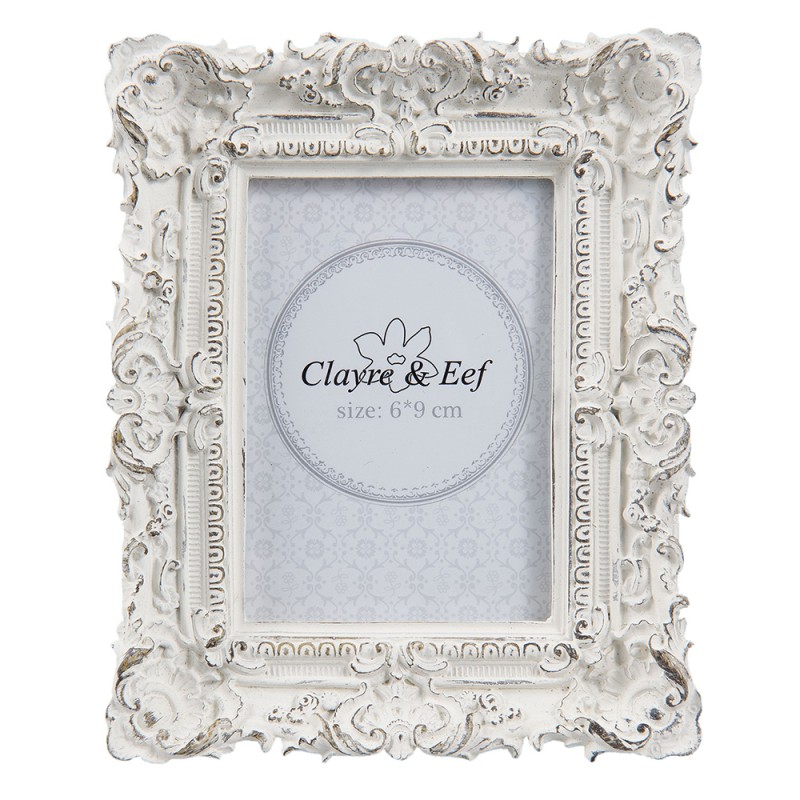 Clayre & Eef Cadre photo 6x9 cm Blanc Plastique Rectangle