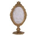 Clayre & Eef Photo Frame 10x15 cm Gold colored Plastic Oval Crown
