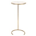 2Clayre & Eef Side Table 50363 Ø 30*66 cm Golden color Metal Glass Round