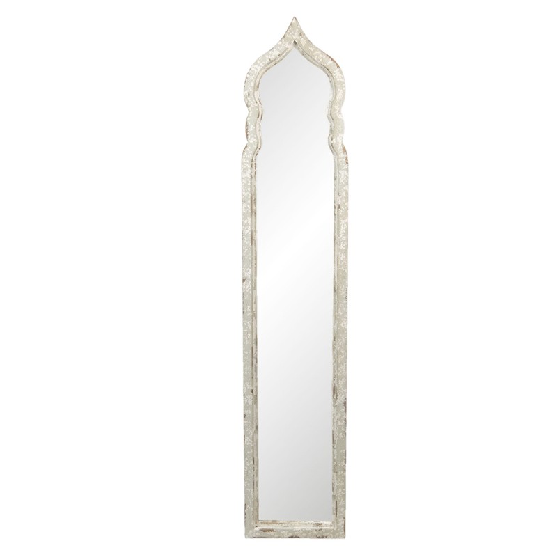 Clayre & Eef Mirror 30x150 cm White Wood Rectangle