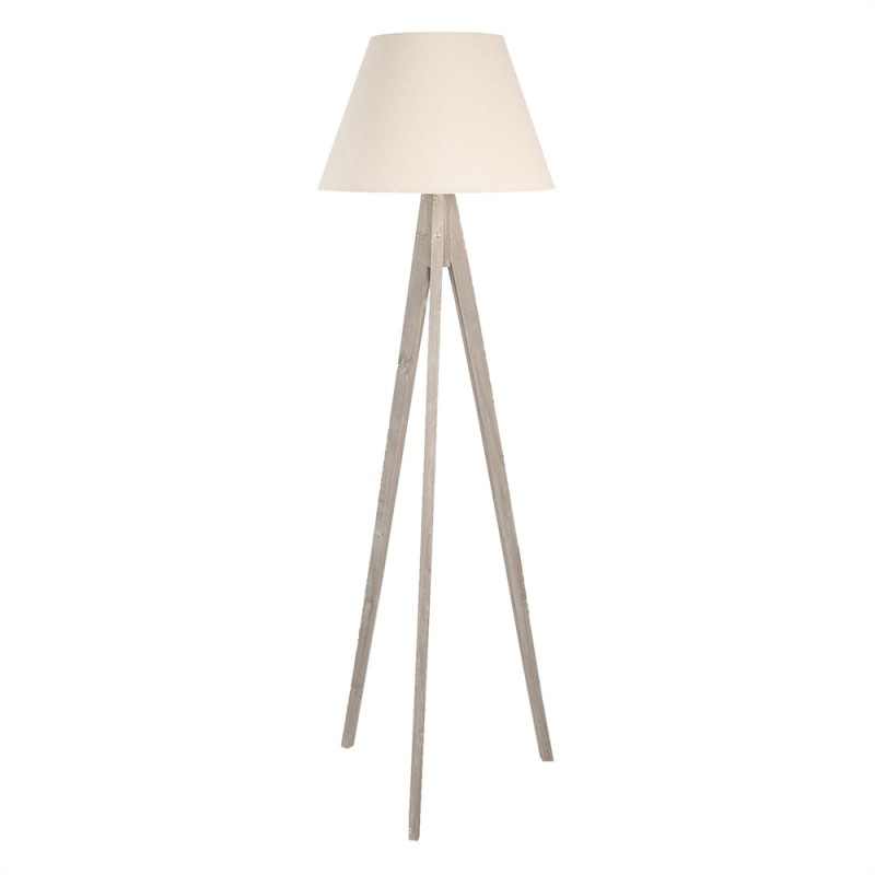 Clayre & Eef Floor Lamp 45x45x149 cm  Beige Wood Textile Rectangle