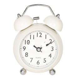 Clayre & Eef Alarm Clock  9*5*12 cm Beige Metal Glass