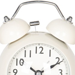 Clayre & Eef Alarm Clock  9*5*12 cm Beige Metal Glass