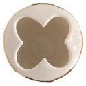 2Clayre & Eef Porta Spazzolini da Denti 7*12 cm Bianco, Oro  Ceramica