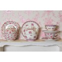 Clayre & Eef Tea for One 400 ml / 250 ml White Pink Porcelain Round