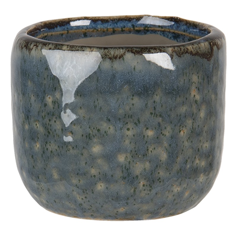 Clayre & Eef Planter 8 cm Blue Ceramic Round