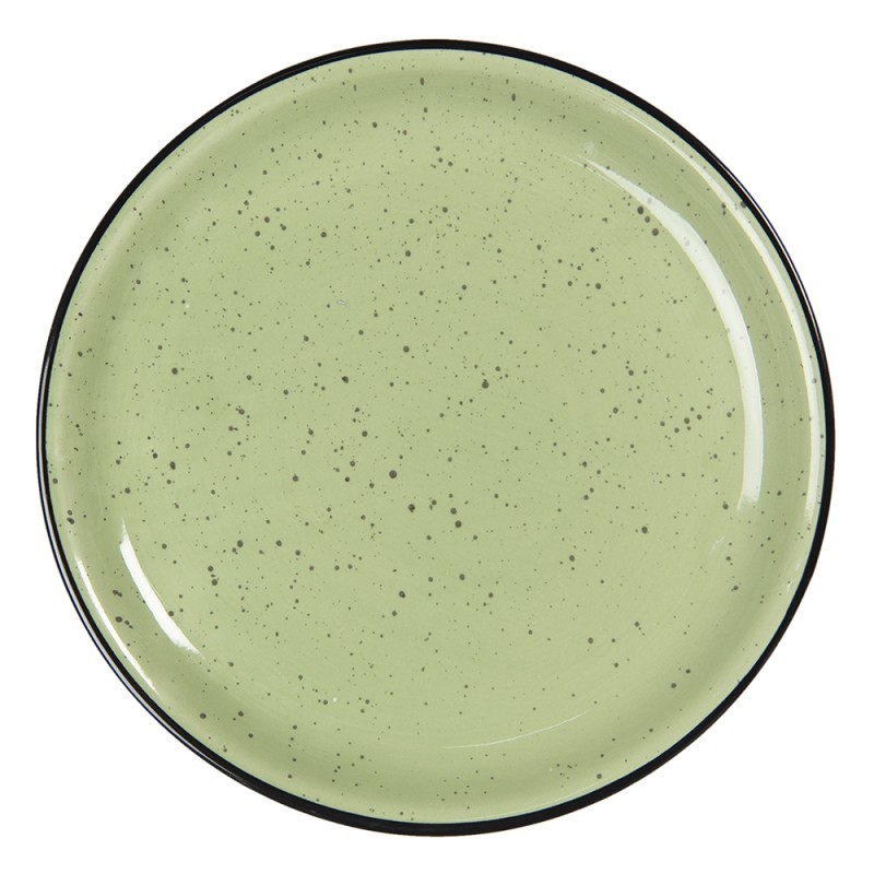 Clayre & Eef Dinner Plate Ø 27 cm Green Ceramic Round