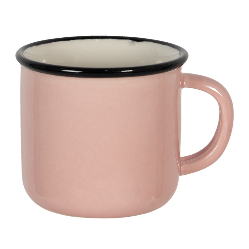 Clayre & Eef Mug 300 ml Pink Ceramic Round