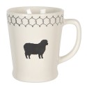 Clayre & Eef Mug 300 ml Beige Black Ceramic Round Sheep