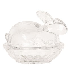 Clayre & Eef Glass jar 12*8*9 cm Transparent Glass Oval