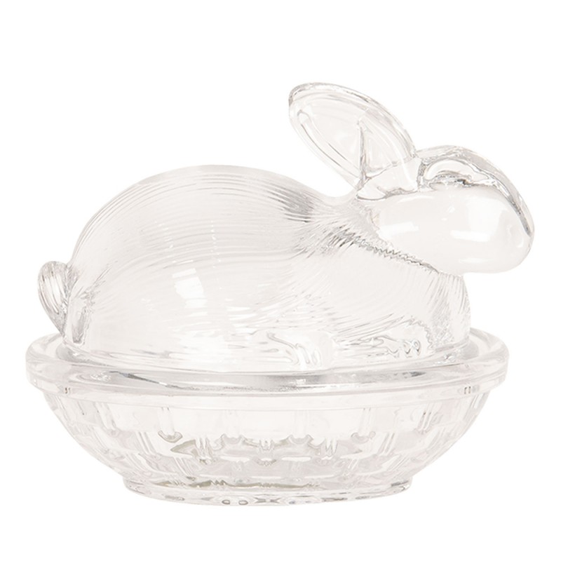 2Clayre & Eef Glass jar 12*8*9 cm Transparent Glass Oval
