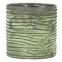 Clayre & Eef Tealight Holder Ø 9x9 cm Green Glass Round