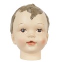 2Clayre & Eef Figurine Children's Head 12x10x13 cm Beige