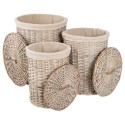 2Clayre & Eef Storage Basket Set of 3 Ø 47x56 cm Grey Rattan