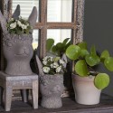 Clayre & Eef Pot de fleurs 16x15x26 cm Gris Pierre Rond Lapin