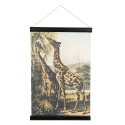 Clayre & Eef Tapisserie murale 40x2x60 cm Marron Noir Lin Rectangle Girafes