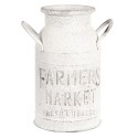 Clayre & Eef Decorative Milk Churn 18x15x27 cm White Metal Round Farmers Market