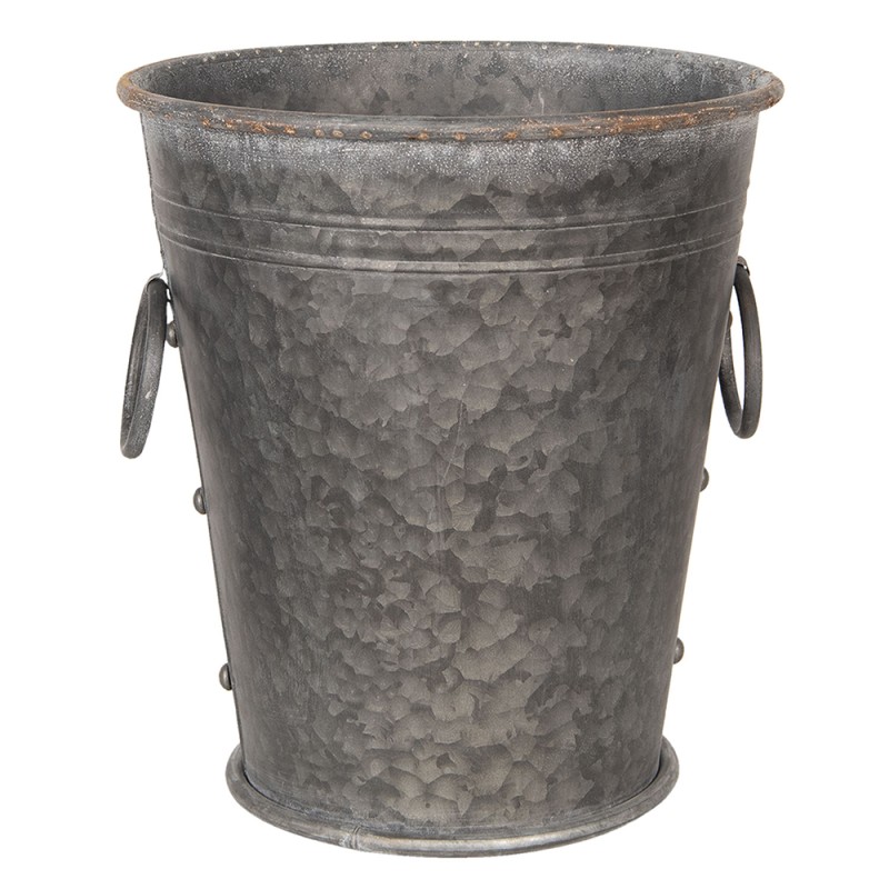 Clayre & Eef Decorative Bucket Set of 2 Grey Metal