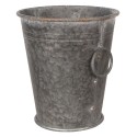 Clayre & Eef Decorative Bucket Set of 2 Grey Metal