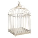 Clayre & Eef Bird Cage Decoration Set of 2  White Iron Square