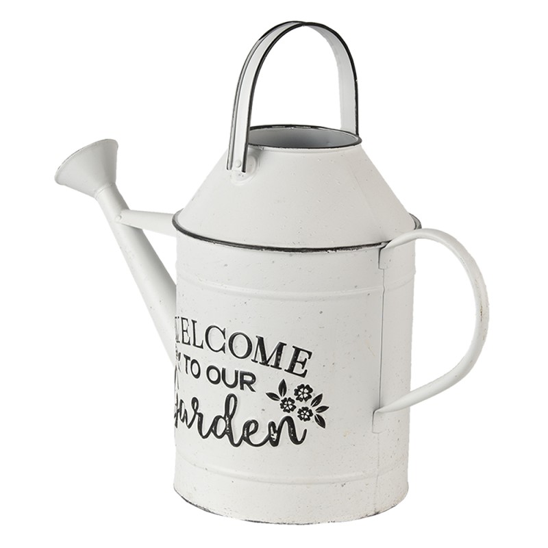 Clayre & Eef Decorative Watering Can 49x18x37 cm White Metal