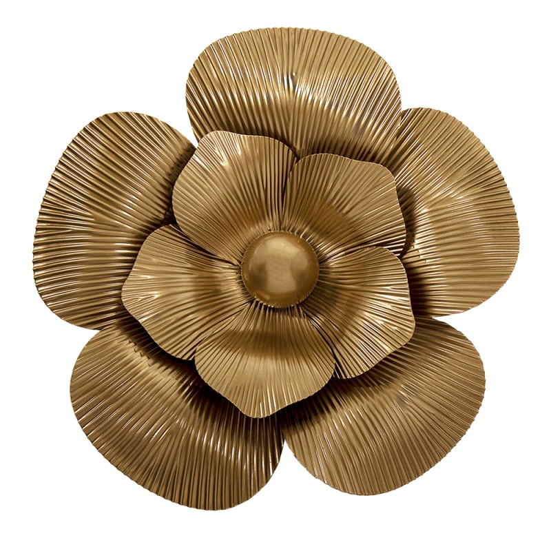 Clayre & Eef Wanddekoration Blume Ø 34x6 cm Goldfarbig Eisen