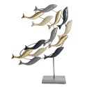 Clayre & Eef Figurine Fish 38x9x51 cm Grey Gold colored Iron