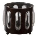 Clayre & Eef Tealight Holder Ø 11x13 cm Brown Iron Glass Round