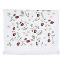 Clayre & Eef Serviette invité 40x66 cm Blanc Rouge Coton Fraises