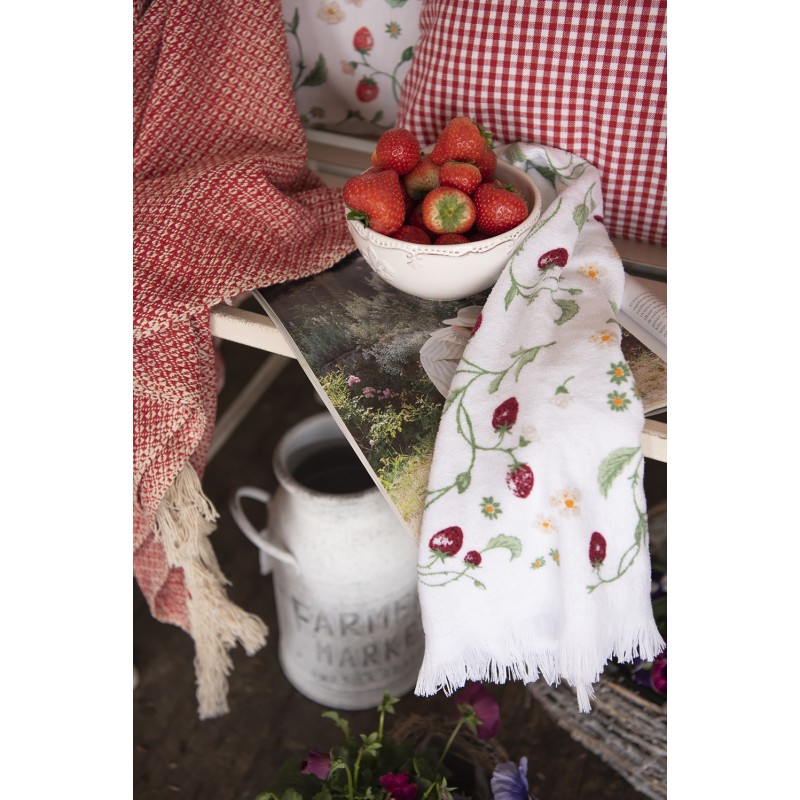 Essuie main éponge Clayre&Eef motif fraises 