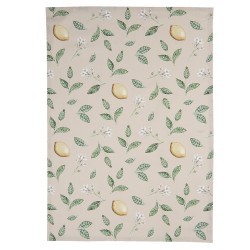 Clayre & Eef Asciugamani da cucina 50x70 cm Beige Giallo Cotone Limone