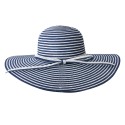 Melady Women's Hat Maat: 56 cm Blue Paper straw Round Stripes