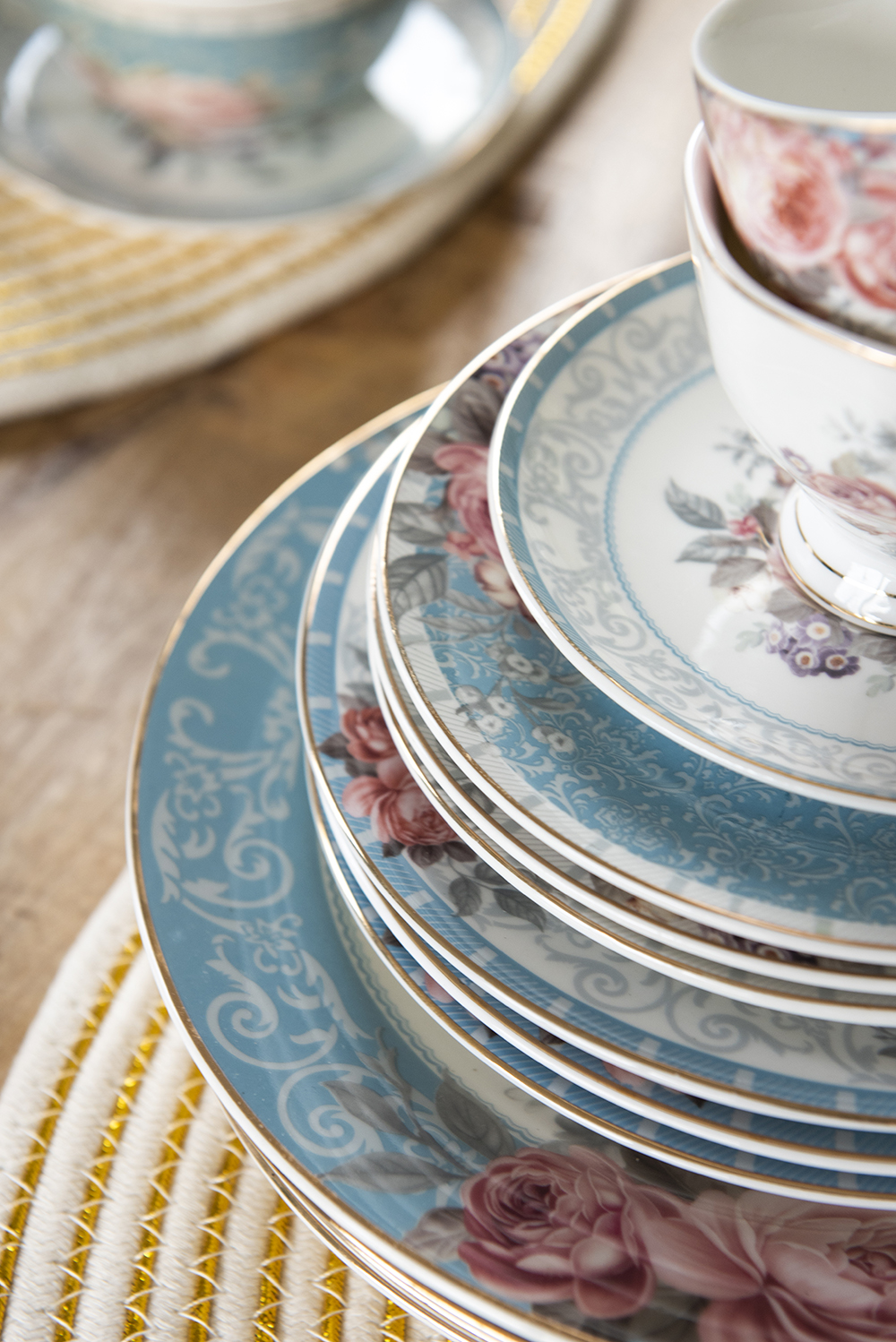 Ontbijtbord Ø 21 Cm Wit Porselein Bloemen-image