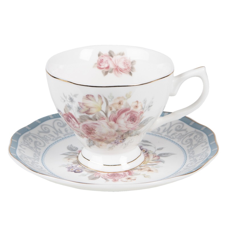 Tazza da cappuccino fine bone china da 220ML con piattino, tazza