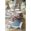 Clayre & Eef Mug 300 ml Blue White Porcelain Flowers