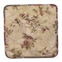 Clayre & Eef Cushion Cover 40x40 cm Brown Polyester Square Flowers