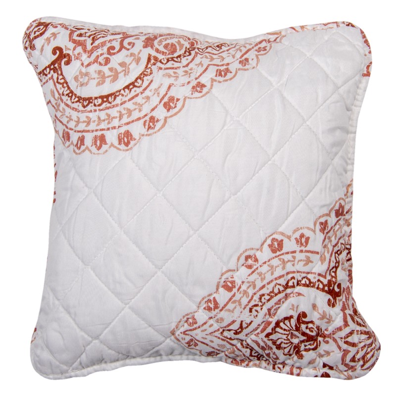 Clayre & Eef Housse de coussin 40x40 cm Blanc Polyester Carré