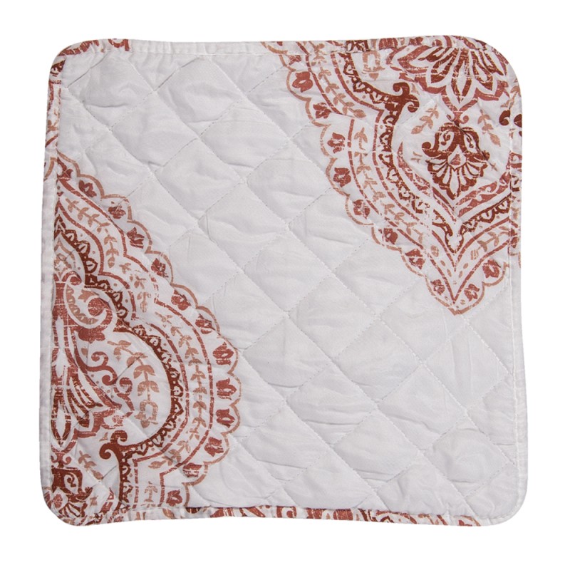 Clayre & Eef Kussenhoes  40x40 cm Wit Katoen Polyester Vierkant