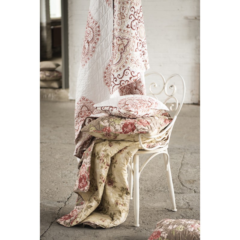 Clayre & Eef Kussenhoes  40x40 cm Wit Katoen Polyester Vierkant