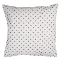 Clayre & Eef Cushion Cover 40x40 cm White Brown Cotton Square Rabbit