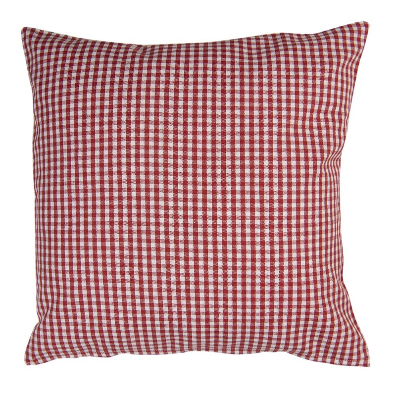 Clayre & Eef Cushion Cover 40x40 cm White Red Cotton Square Strawberries
