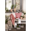 Clayre & Eef Kussenhoes  40x40 cm Wit Rood Katoen Vierkant Aardbeien