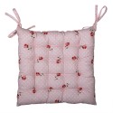 Clayre & Eef Coussin de chaise en mousse 40x40x4 cm Rose Coton Carré Fleurs