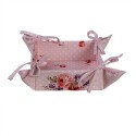 Clayre & Eef Brotkorb 35x35x8 cm Rosa Violett Baumwolle Rosen