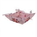 Clayre & Eef Brotkorb 35x35x8 cm Rosa Violett Baumwolle Rosen