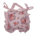Clayre & Eef Chair Cushion Cover 40x40 cm Pink Purple Cotton Square Roses