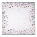 Clayre & Eef Tovaglia 100x100 cm Bianco Verde  Cotone Quadrato Fiori